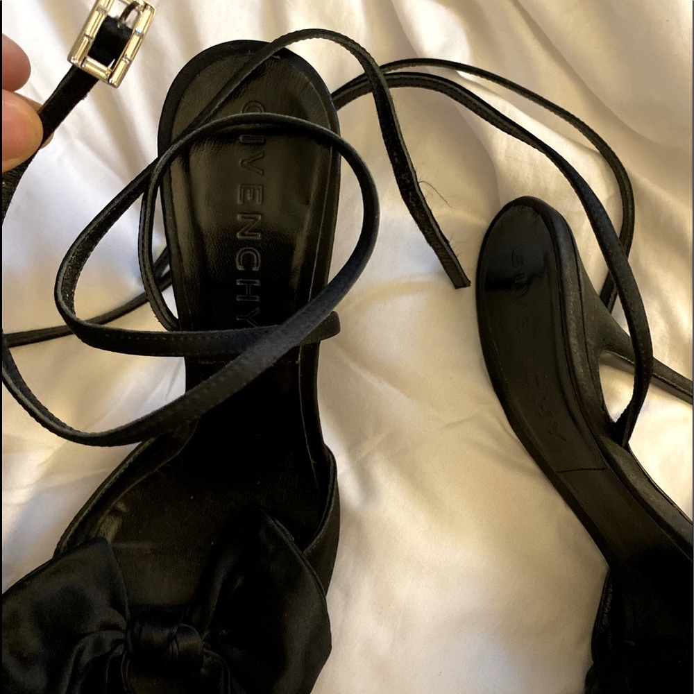 Givenchy Silk Bow Black Ankle Strap Heels - Picture 10 of 13